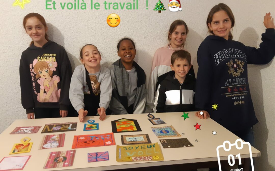 Atelier cartes de noël à l’Orangerie